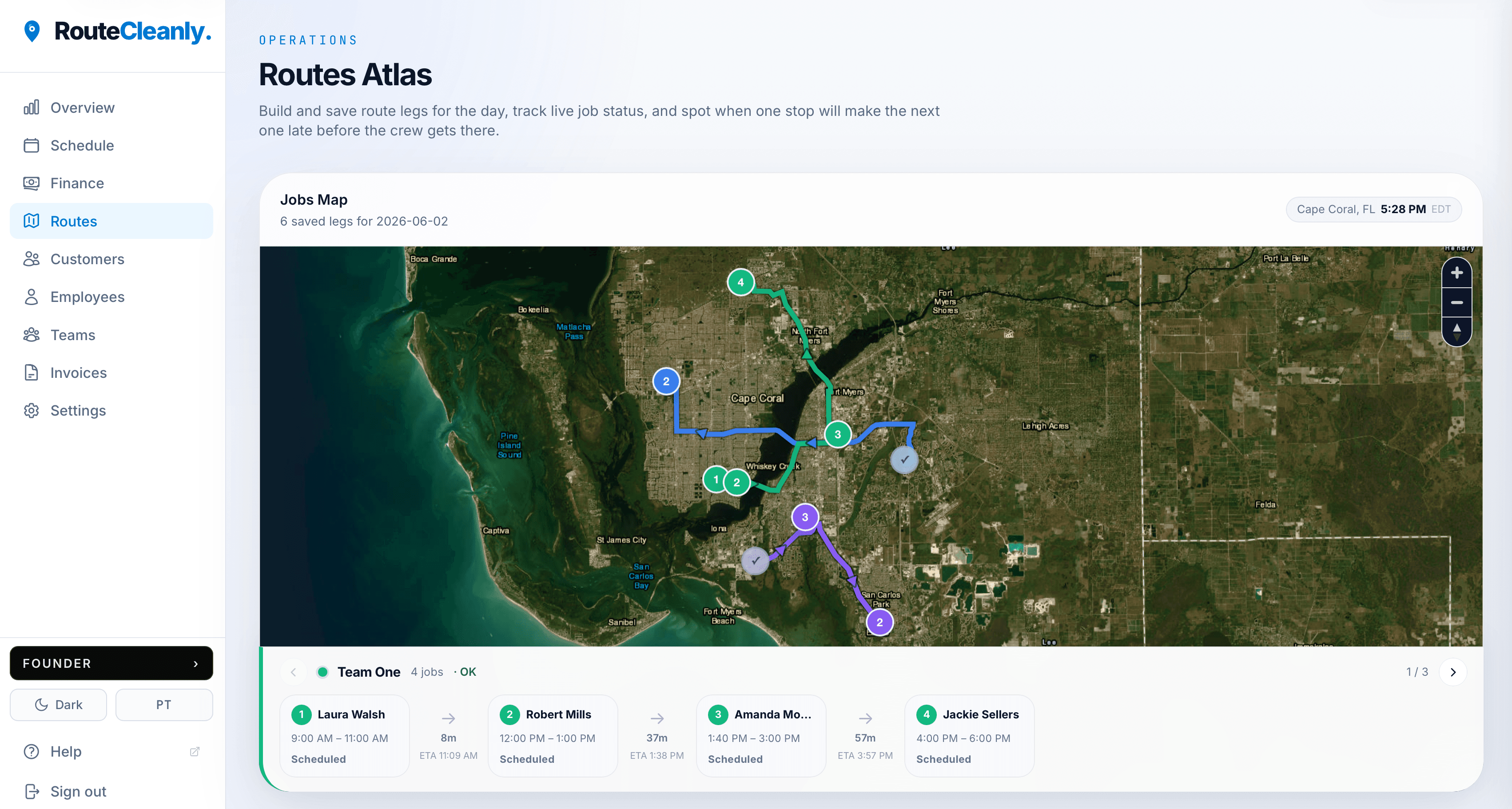 Routes Atlas map view
